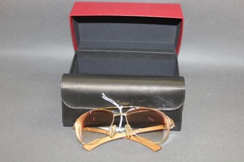 Pair of Cartier Glasses Frames in Case and Box - Rose Tinted Prescription Lenses