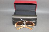 Pair of Cartier Glasses Frames in Case and Box - Rose Tinted Prescription Lenses