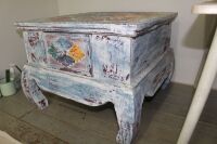 Carved and Painted Mex Style 1 Drawer Side Table - 2