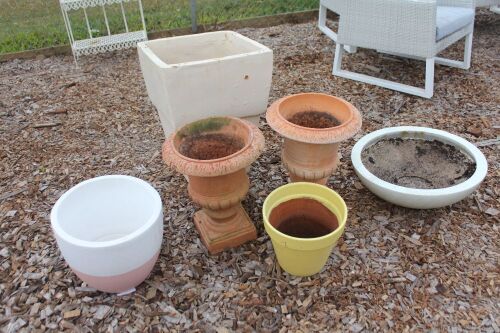 Asstd Lot of Garden Urns and Pots - 6 in Total