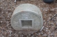 Large Carved Granite Round Japanese Altar + Stone Temple - 2