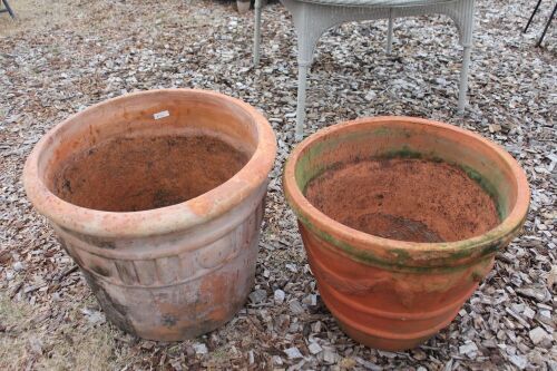 2 x XL Terracotta Garden Pots