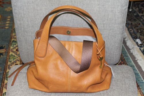 Fossil Tan Leather Handbag with Crossbody Strap