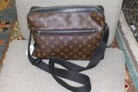 Louis Vuitton Black Trim Bag with Canvas Cross Body Strap