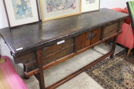 Large Vintage Asian Timber Altar Table with 2 Doors