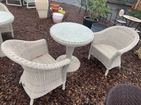 3 Piece S2DIO Poly Wicker Café Set