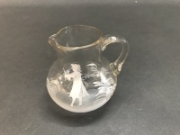 Small Antique Victorian Mary Gregory Glass Jug - 4