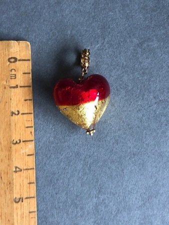 14k Gold and Murano Style Glass Pendant