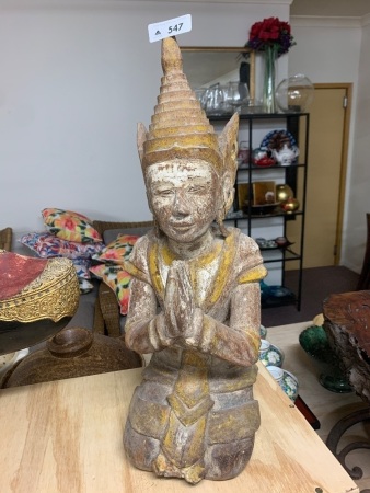 Carved Thai Praying Monk