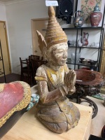 Carved Thai Praying Monk - 2