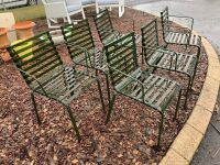 Set 6 Italian Made Green Outdoor Chairs