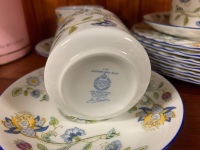 4 x Minton Haddon Hall Blue Trios + 2 Spare Plates + Saucer - 2