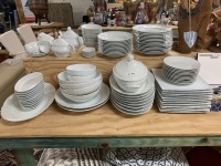 Large Richard Ginori Vecchio Italian White Dinner Service - App. 107 Pieces - 3