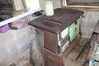 Crown No.2 Enamelled Wood Stove in Green and Cream for Restoration