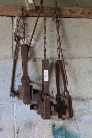 3 Vintage Ace Rabbit Traps - All Marked with Lane and/or Ace of Spades