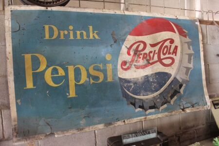 XL Original Painted Steel Drink Pepsi Sign