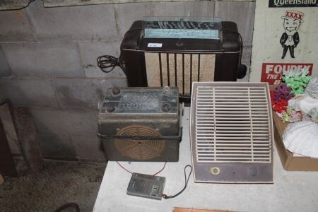 Vintage Mullard Bakelite Radio, Steel Case Ferris Radio & AWA Speaker