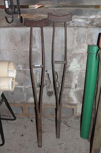 Pair of WW2 Silky Oak Crutches