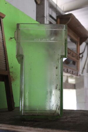 Large Vintage NEG Glass Battery Box - Chip to Top