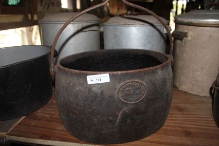 Antique Cast Iron Kenrick & Sons 3 Gallon Cook Pot - No Lid
