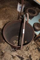 Large Antique Mining Ore Bucket - As Is - Heavily Rusted at Base - 2