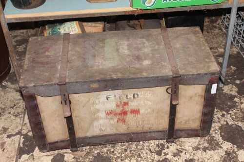 Antique WW1 Canvas Covered Wicker Field Ambulance Basket for Pack Saddle