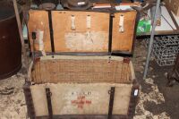 Antique WW1 Canvas Covered Wicker Field Ambulance Basket for Pack Saddle - 2