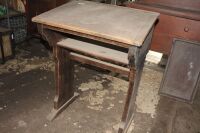 Vintage Single Timber School Desk - 3