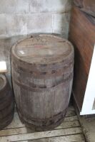 Large Vintage Steel Banded Timber Arsenic Barrel