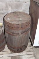 Large Vintage Steel Banded Timber Arsenic Barrel - 2