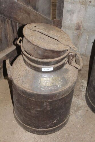 Vintage Cream Can With Lid & Brass Plaques 25lb I.M.C.Goldrick - Cooroy MT