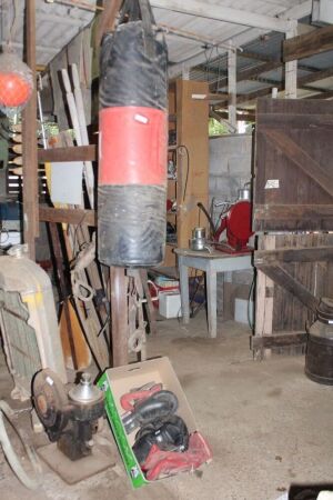 Asstd Lot of Boxing Gloves & Hanging Punch Bag