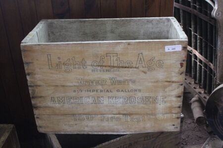 Vintage Light of the Age Timber Kerosene Crate