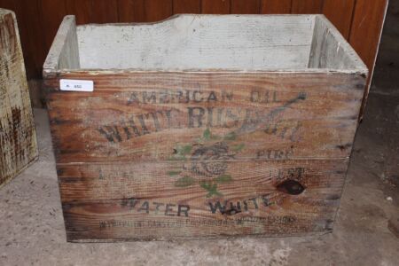 Vintage White Rose Oil American Oil Crate