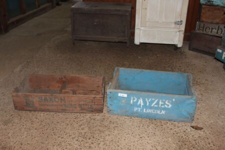 2 Vintage Timber Crates - Saxon Nails & Payzes Pt. Lincoln