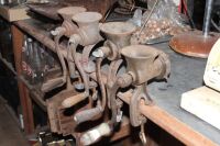 4 Vintage Bench Mounted Mincers