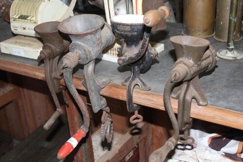 4 Vintage Bench Mounted Mincers