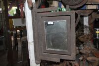 Antique Silky Oak Articulated Shaving Mirror with Original Bevelled Glass