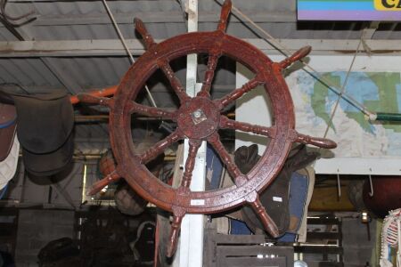 Original Vintage Timber Ships Wheel