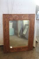 Large Carved Mahogany Framed Mirror