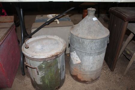 Vintage Galvanised Can & Bucket