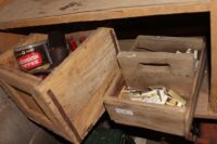 Shelf Lot of Old Matches and Ammuniton Reloading Items