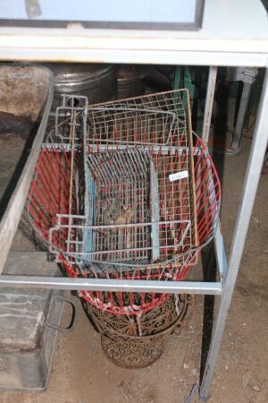 Asstd Lot of Vintage Metal Baskets Etc