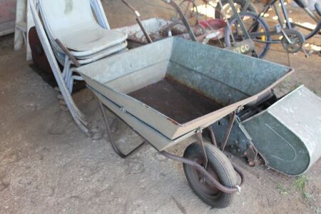 Vintage Steel Wheelbarrow with Raised Sides