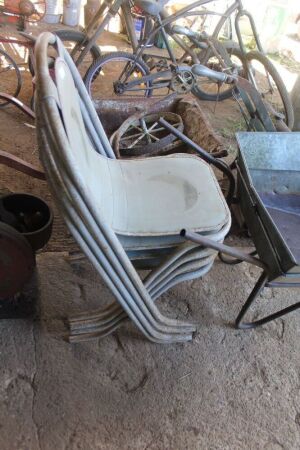 4 Vintage Stacking Theatre Chairs