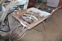 Vintage Steel Wheelbarrow with Spare Wheel - As Is