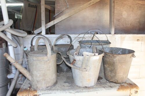 6 Asstd Galv. Watering Cans & Buckets - Some As Is