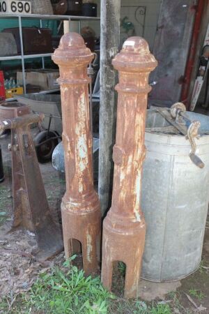 Pair of Vintage Cast Iron Bollards by Catic Australia