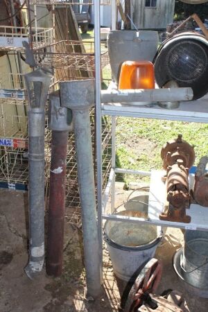 2 Vintage Galvanised Breather Pipes + Vintage Drain Pipe