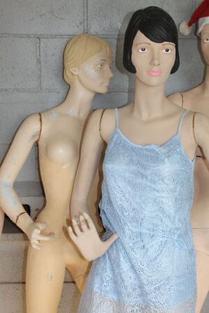 2 Vintage Painted Female Mannequins - As Is